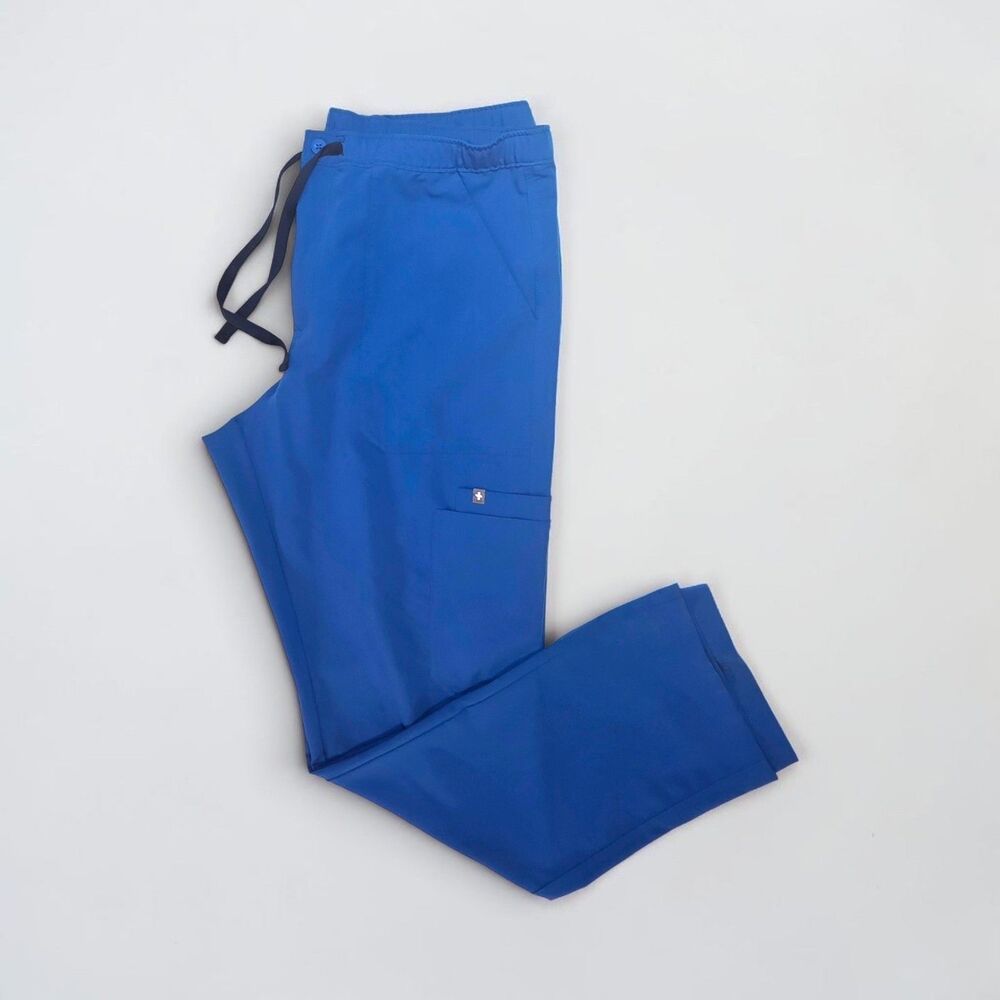 FIGS Technical Collection Zip Up Cargo Scrub Pants Royal Blue Women's XL TM3001